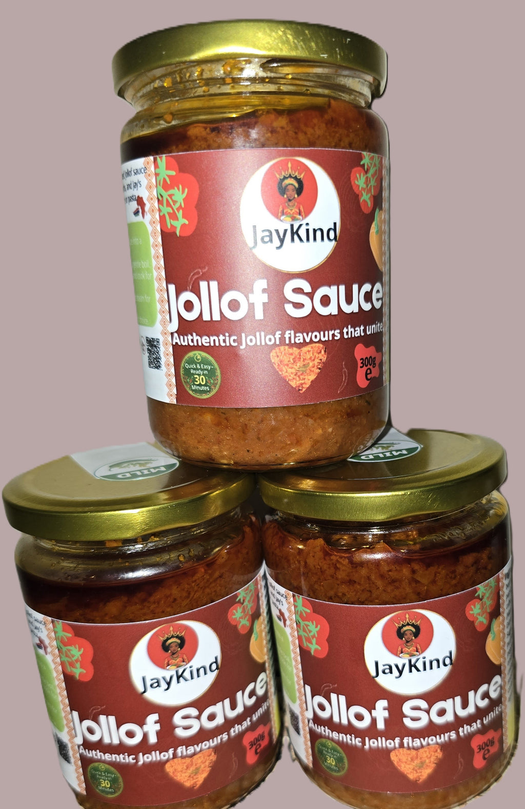 JayKind Jollof Cooking Sauces – Bundle of 3 (300g per Jar)