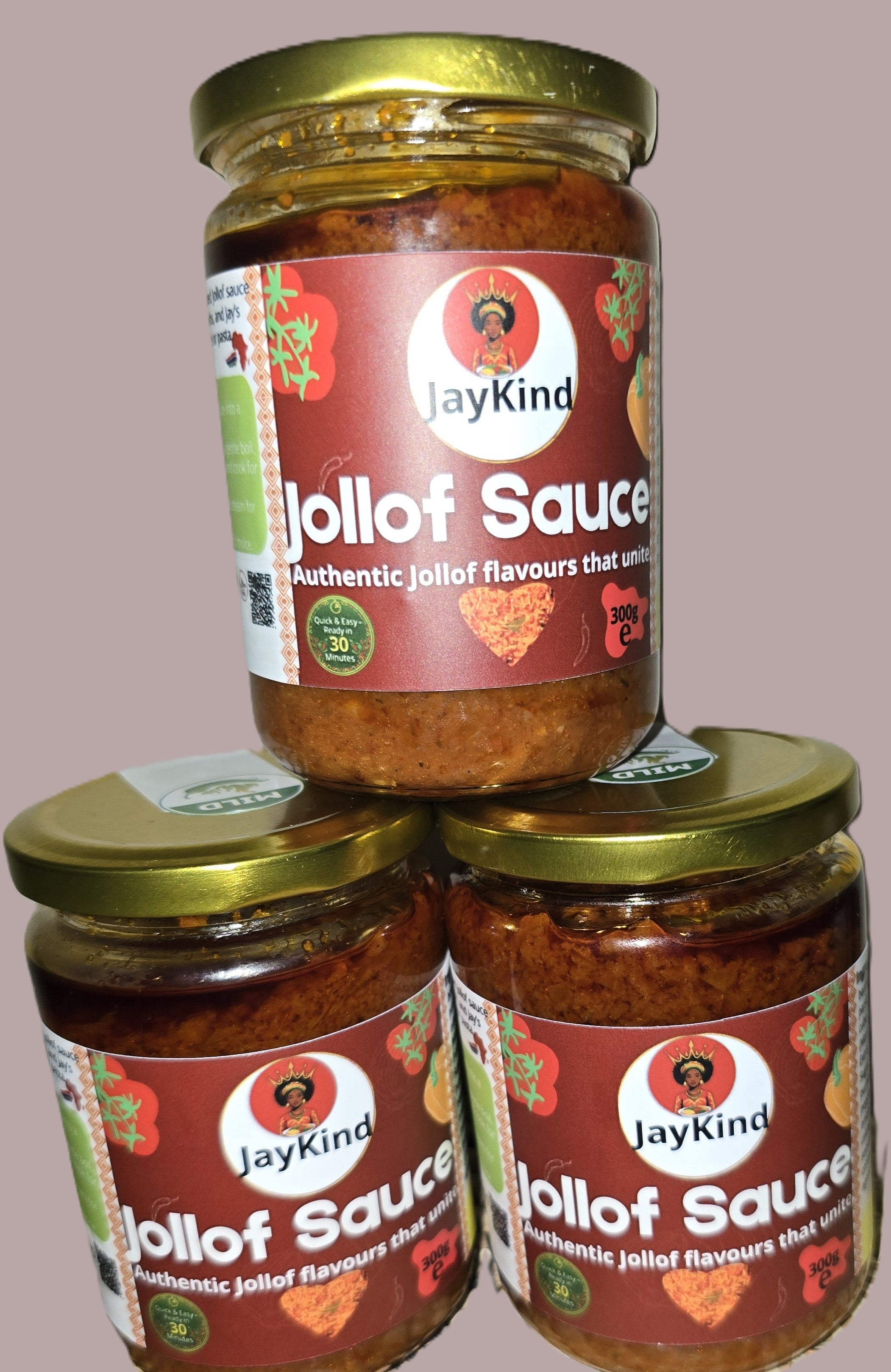 JayKind Jollof Cooking Sauces – Bundle of 3 (300g per Jar)