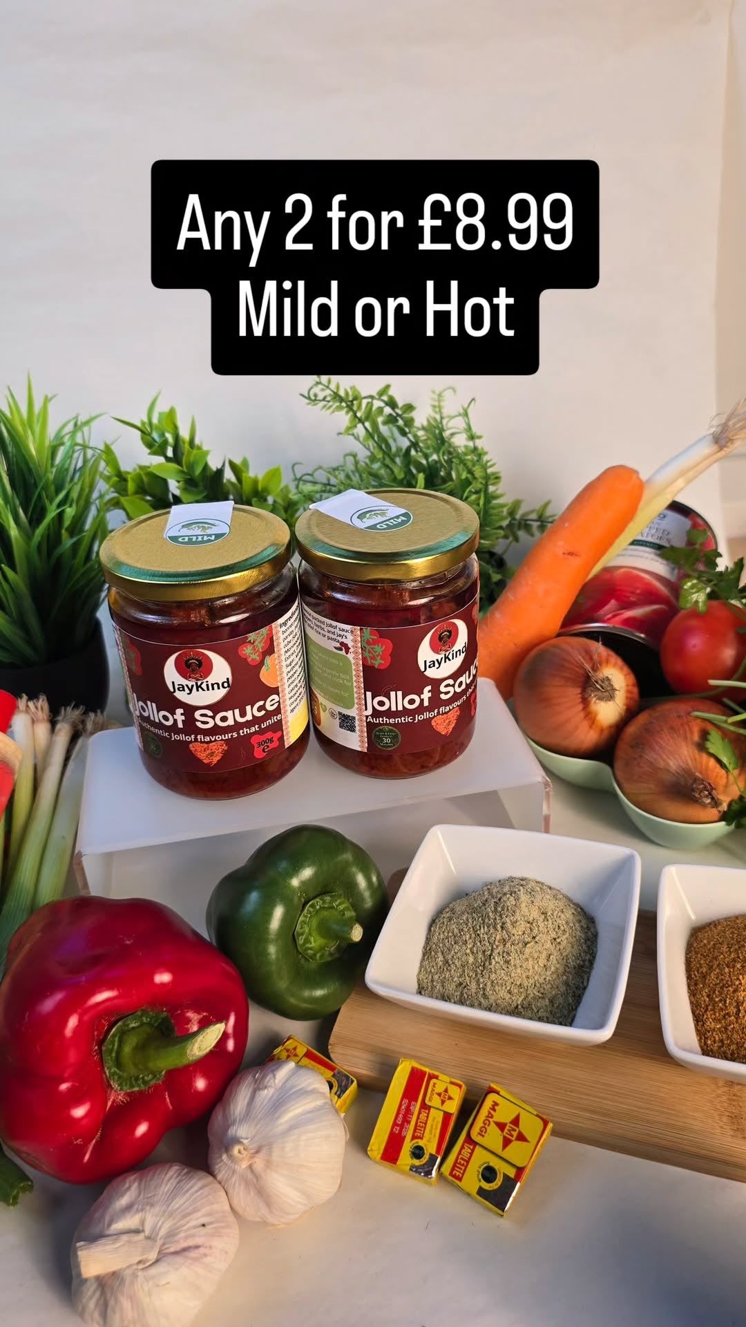 JayKind Jollof Cooking Sauces Bundle 2 Jars (300g per jar)