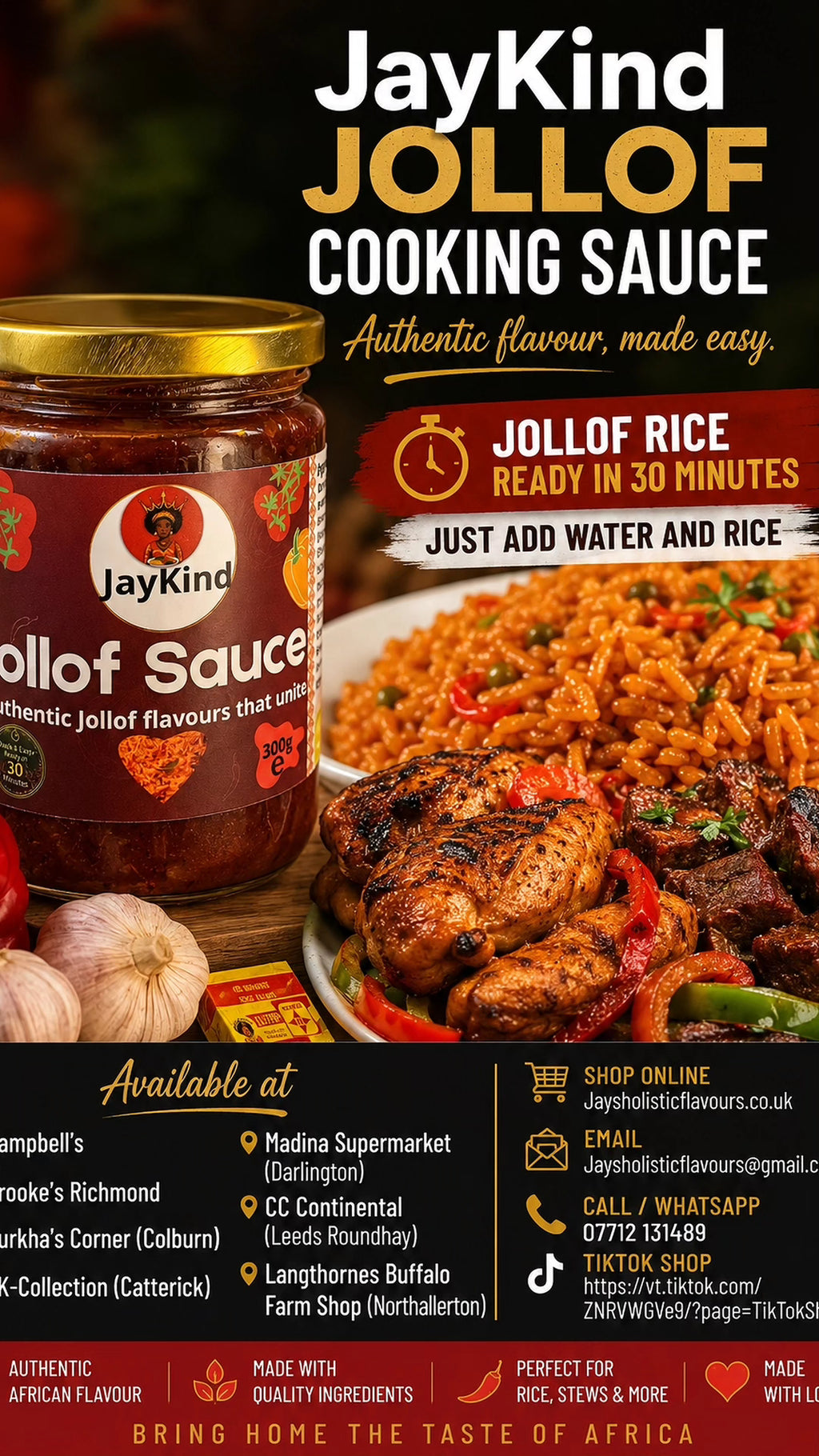 JayKind Jollof Cooking Sauces Bundle 2 Jars (300g per jar)
