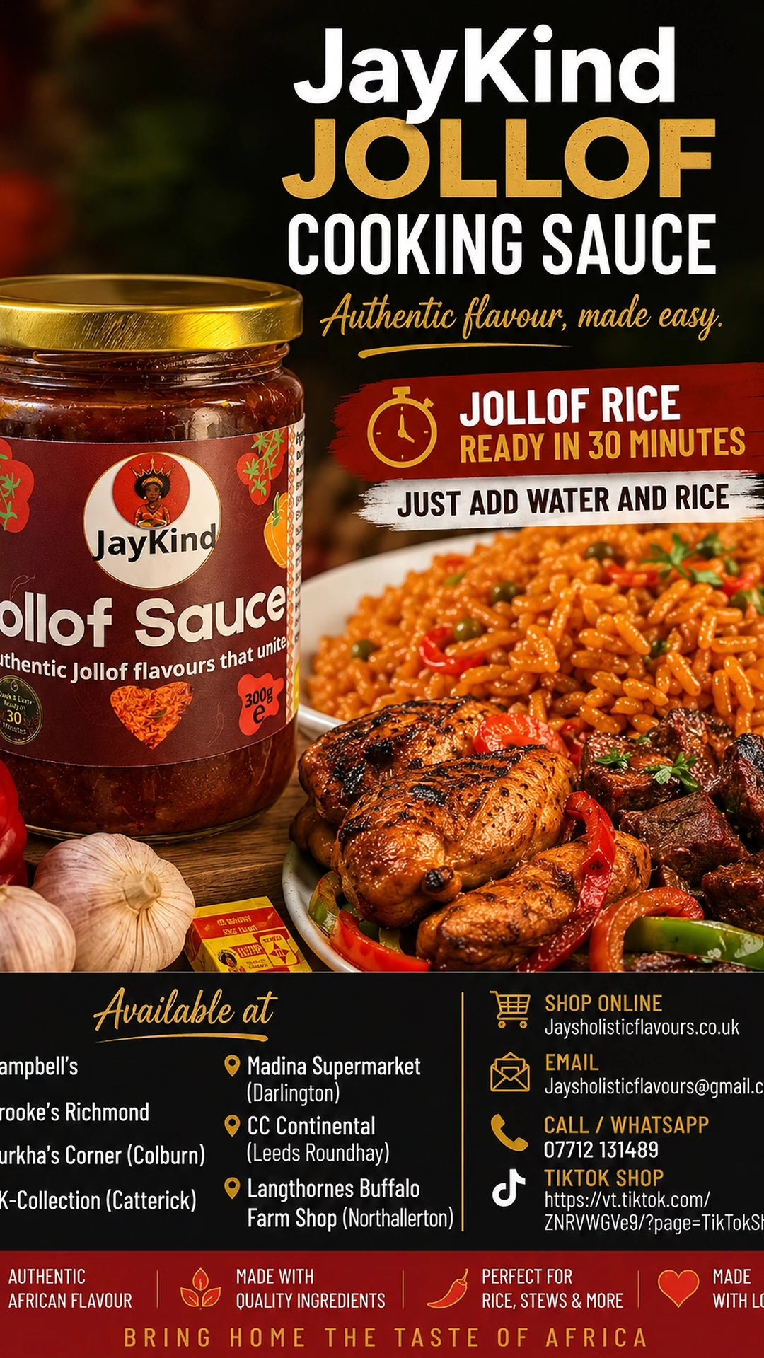 JayKind Jollof Cooking Sauces Bundle 2 Jars (300g per jar)
