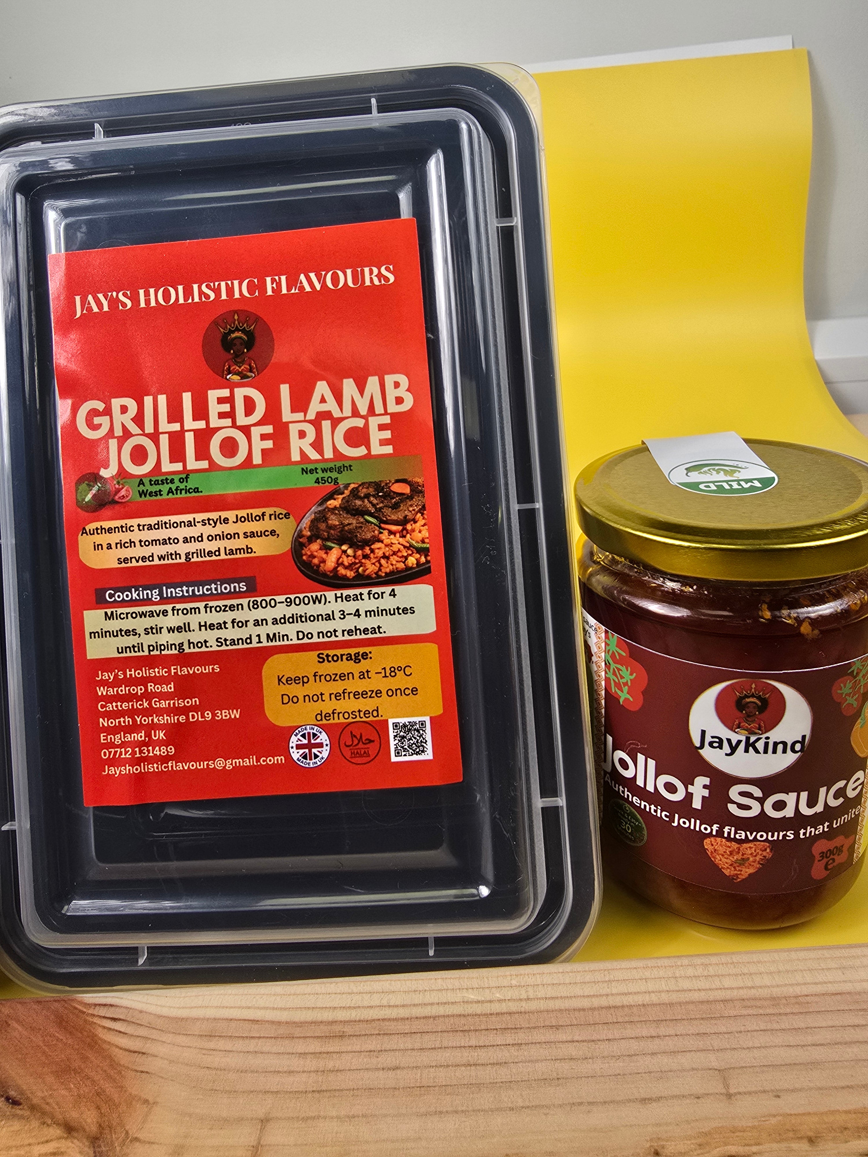 Frozen Jollof Rice with Grilled Lamb (450g)